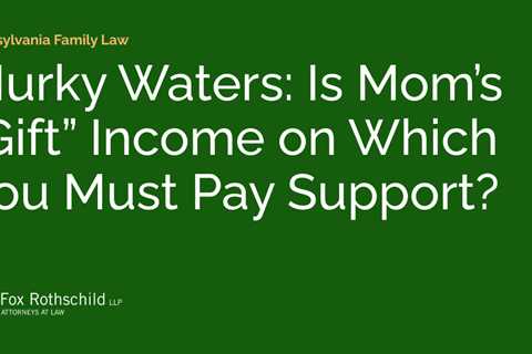 Murky Waters: Is Mom’s “Gift” Income on Which You Must Pay Support?