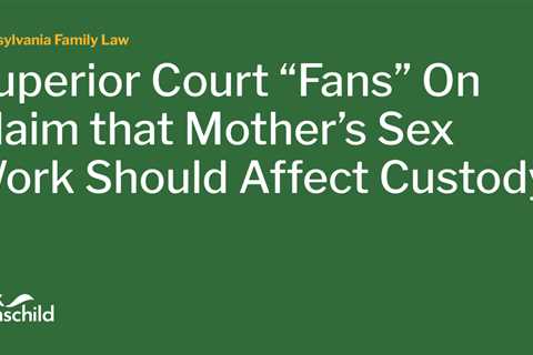 Superior Court “Fans” On Claim that Mother’s Sex Work Should Affect Custody.