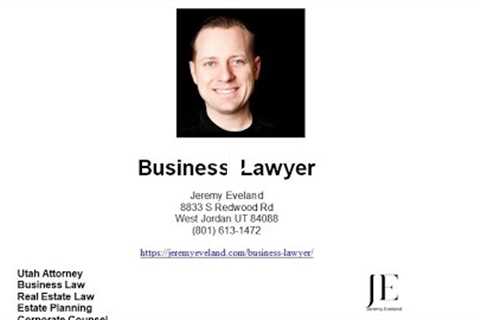 Snyderville UT Business Attorney Jeremy Eveland