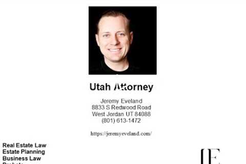 Real Estate Lawyer Salt Lake City UT 84134 - Jeremy Eveland